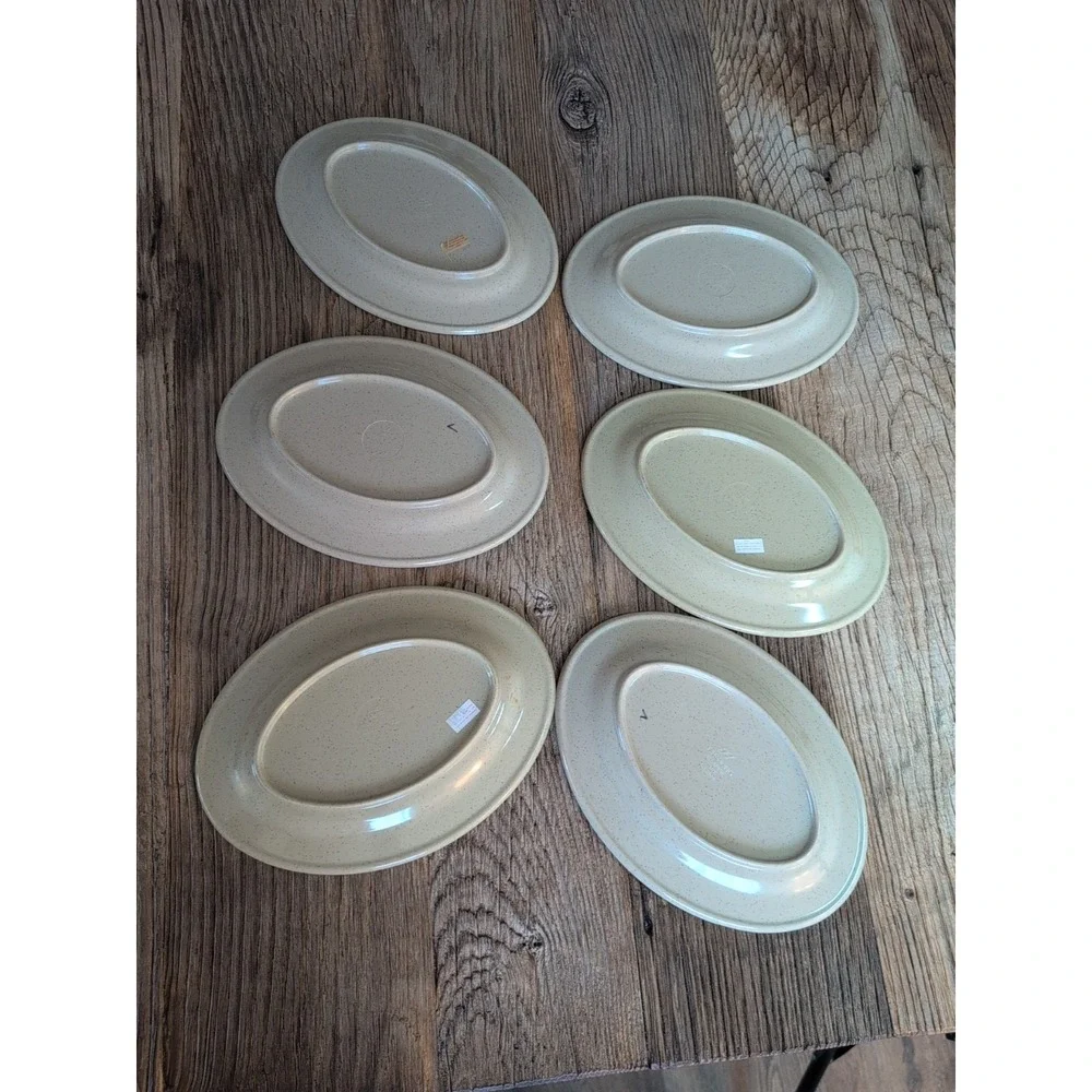 Tai Hong Wei Ware No 1609 Six 9" X 6.5" Oval Sushi Appetizer Plates (6) - Picture 13 of 16